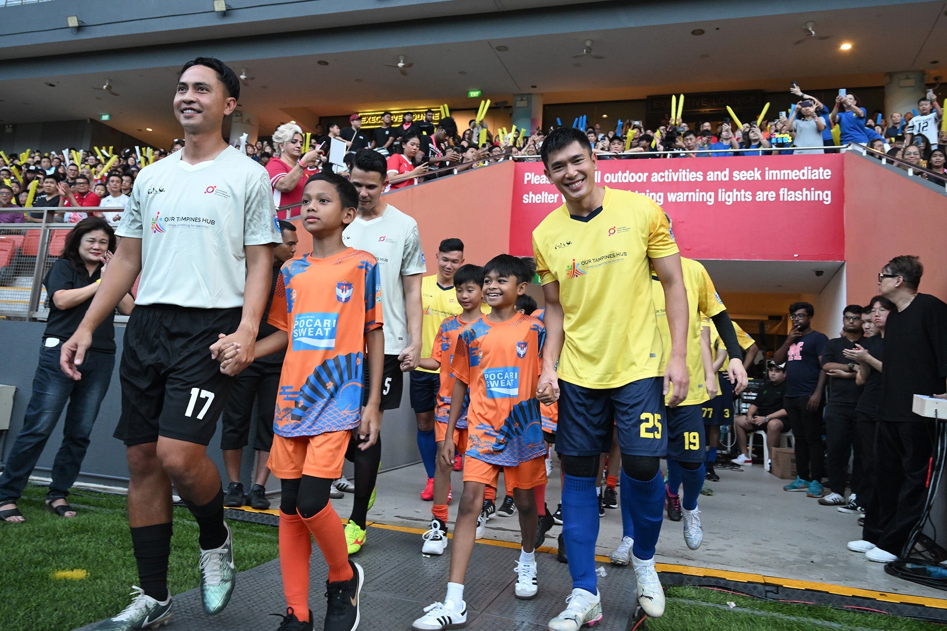 Singa Legends and Celebrities Dazzle Fans in Charity Football Match at Our Tampines Hub