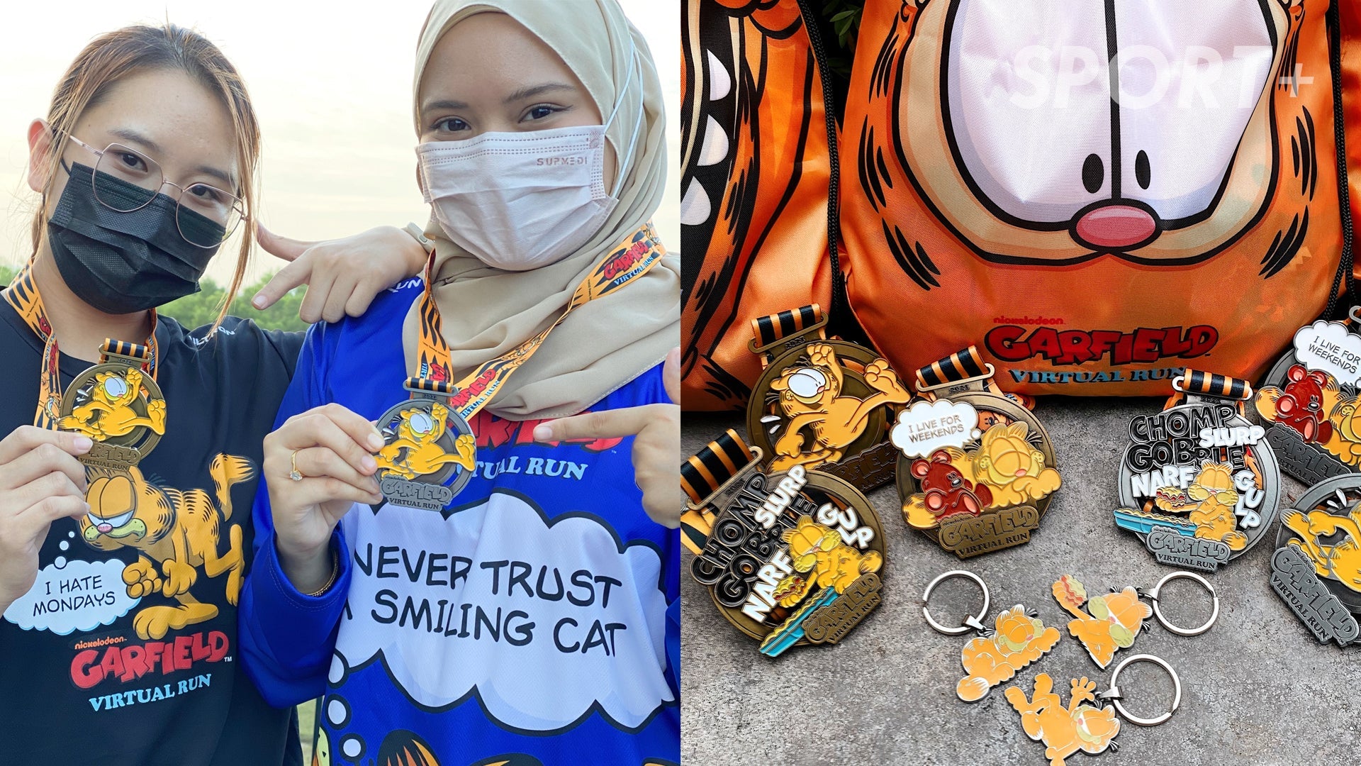 Run to the theme of Crayon Sinchan, Garfield and Spongebob Squarepants 